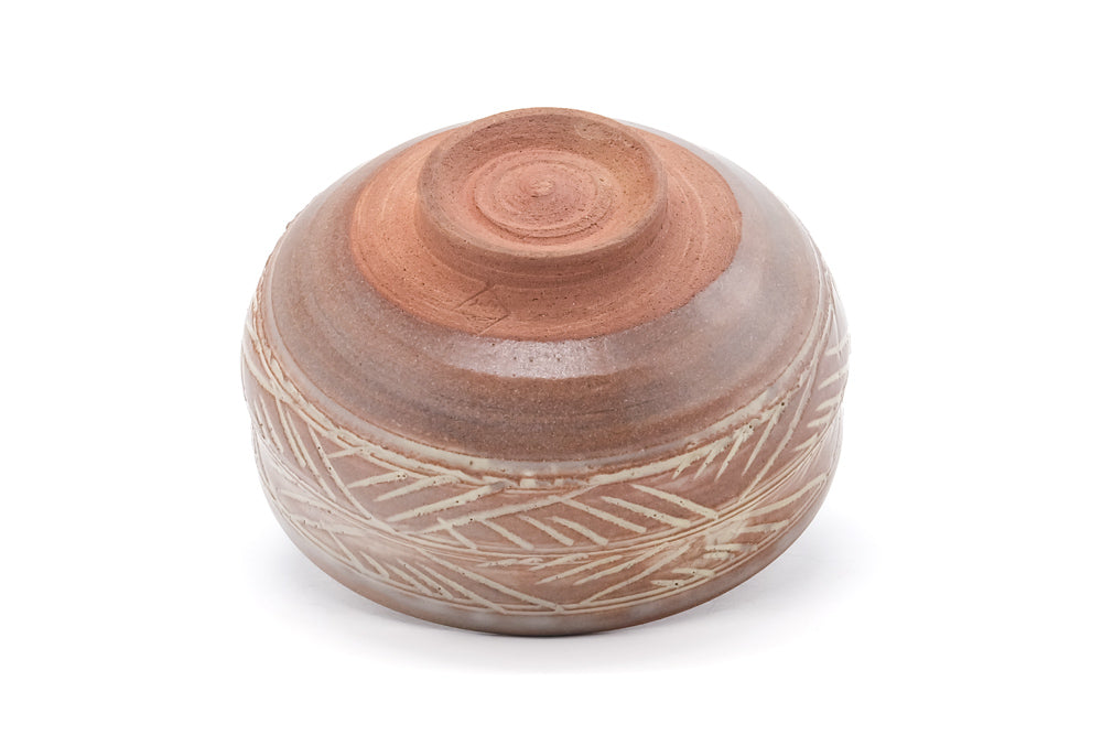 Japanese Matcha Bowl - Pink White Hakeme Chawan - 475ml