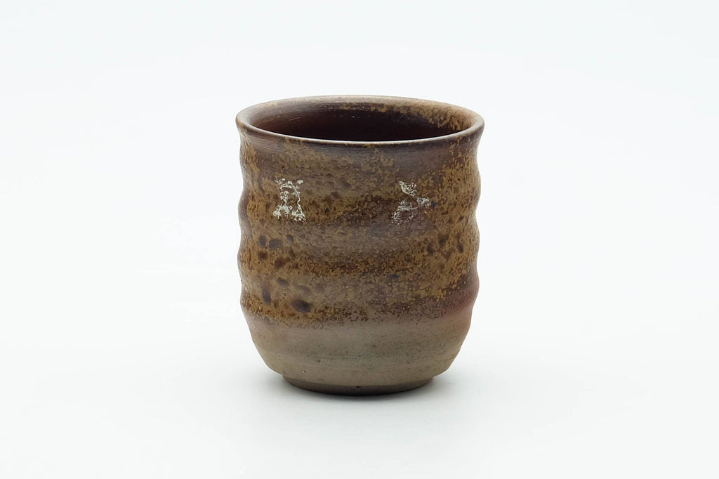 Japanese Teacup - Ash Glazed Spiraling Bizen-yaki Yunomi - 100ml