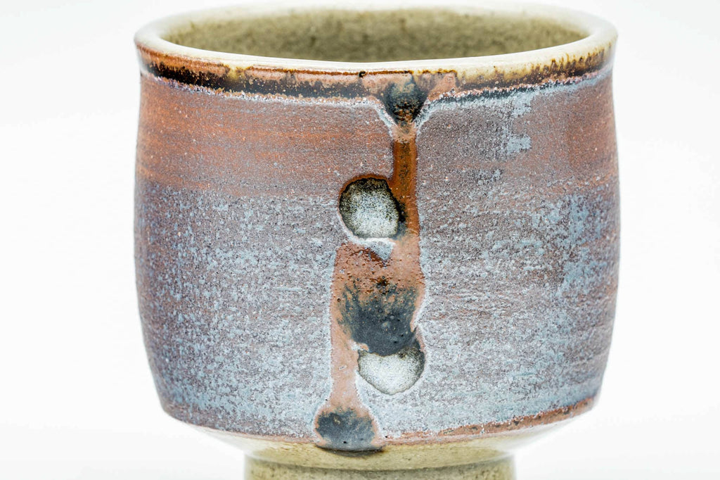 Japanese Teacups - Pair of Large Drip-Glazed Meoto Yunomi in Wooden Box