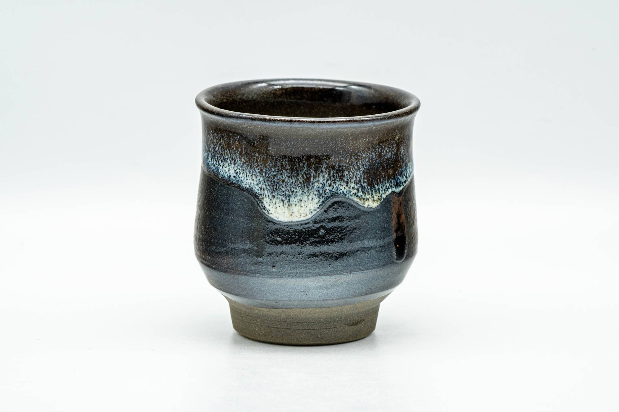 Japanese Teacup - Metallic Black Drip-Glazed Yunomi - 140ml