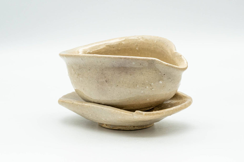 Japanese Katakuchi - Beige Water Cooler Yuzamashi with Tea Saucer - 100ml