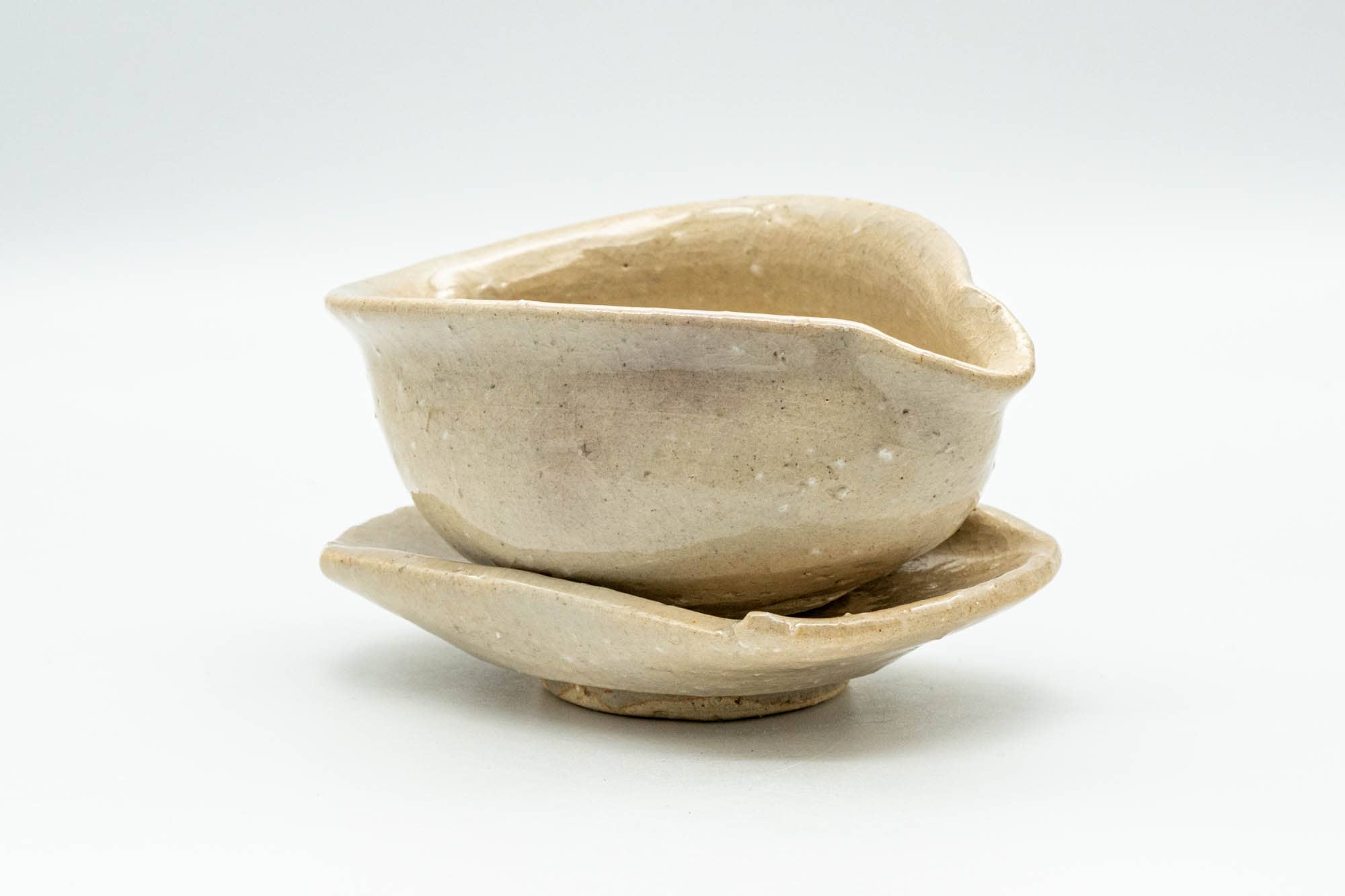 Japanese Katakuchi - Beige Water Cooler Yuzamashi with Tea Saucer - 100ml