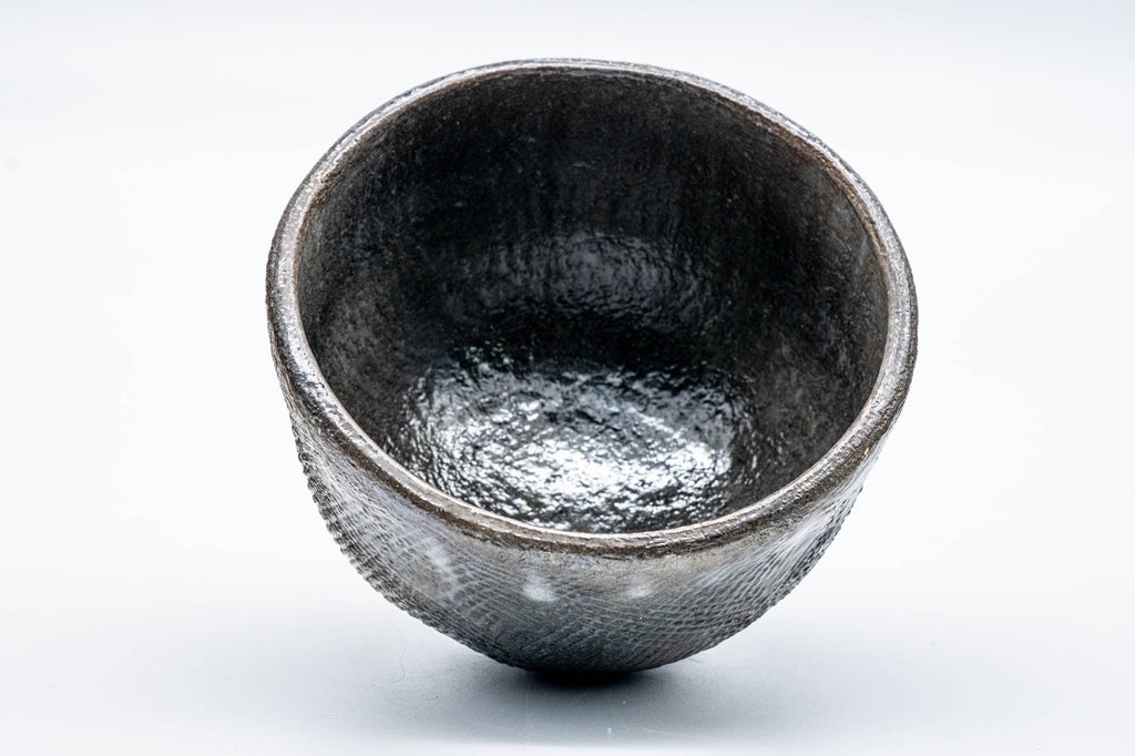Japanese Matcha Bowl - 手 Grey Kushime Raku-yaki Wan-nari Chawan - 350ml