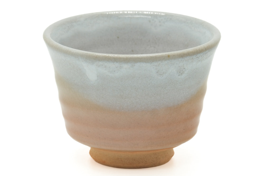 Japanese Teacup - Beige White Glazed Asagao Hagi Yunomi - 110ml