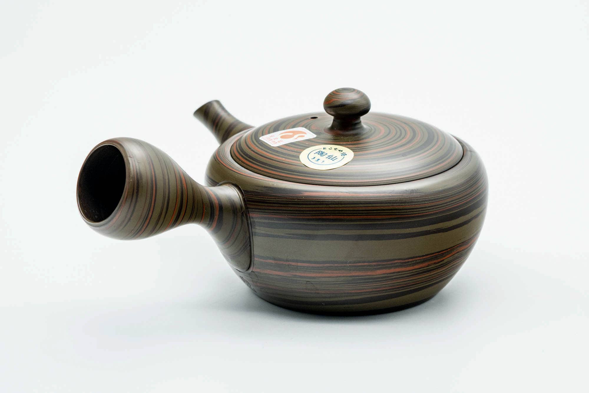 Japanese Kyusu - Dark Green Nerikomi Tokoname-yaki Mesh Teapot - 225ml