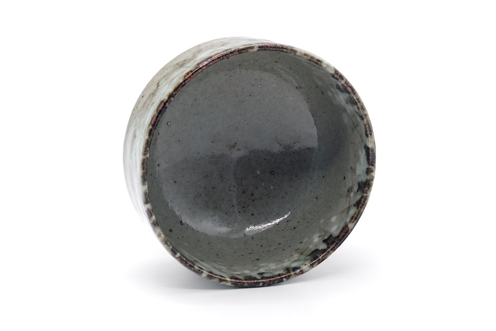 Japanese Matcha Bowl - 竹に雪 Abstract Grey White Speckled Chawan - 450ml