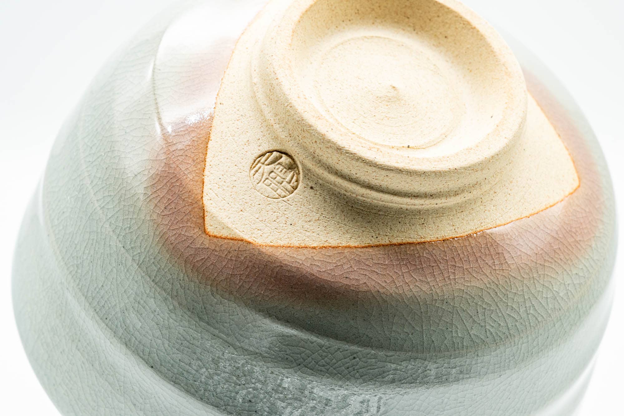 Japanese Matcha Bowl - 天鵬山 Tsubaki Kiln - Beige White Drip-Glazed Hagi-yaki Chawan - 400ml
