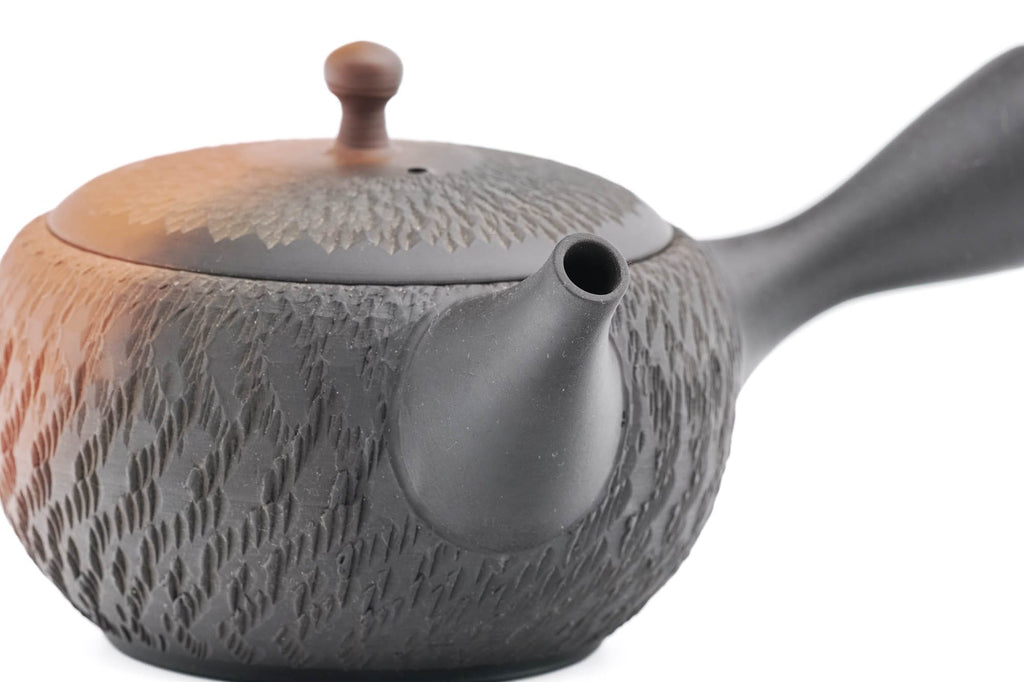 Black Red Tochiri Yōhen Tokoname Teapot - 280ml
