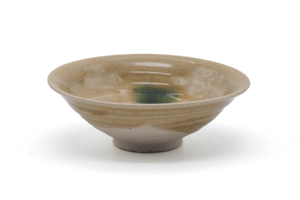 Japanese Matcha Bowl - Yellow Green Spotted Seto-yaki Summer Chawan - 250ml