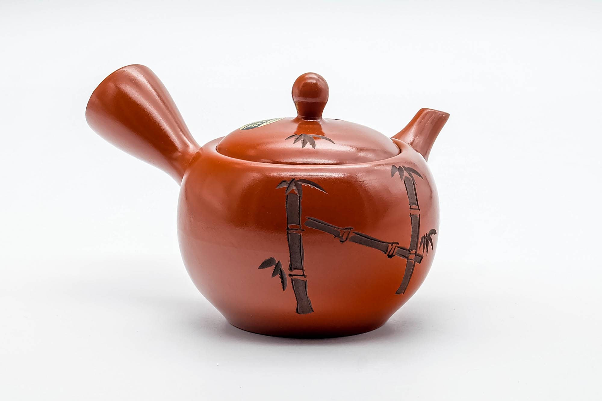 Japanese Kyusu - Bamboo Engraved Tokoname-yaki Mesh Teapot - 350ml