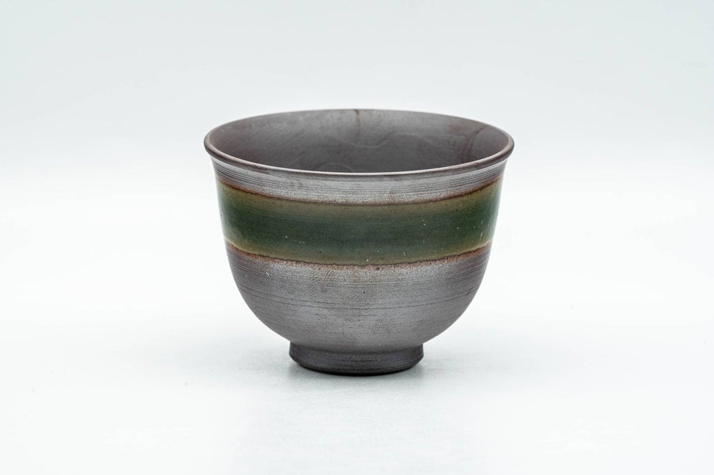 Japanese Teacup - Purple Green Glazed Banko-yaki Yunomi - 70ml
