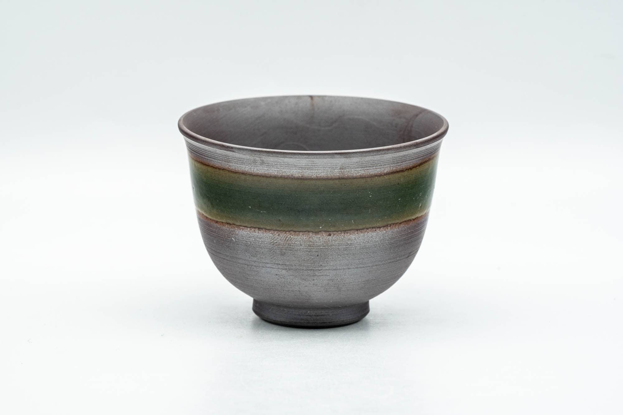 Japanese Teacup - Purple Green Glazed Banko-yaki Yunomi - 70ml