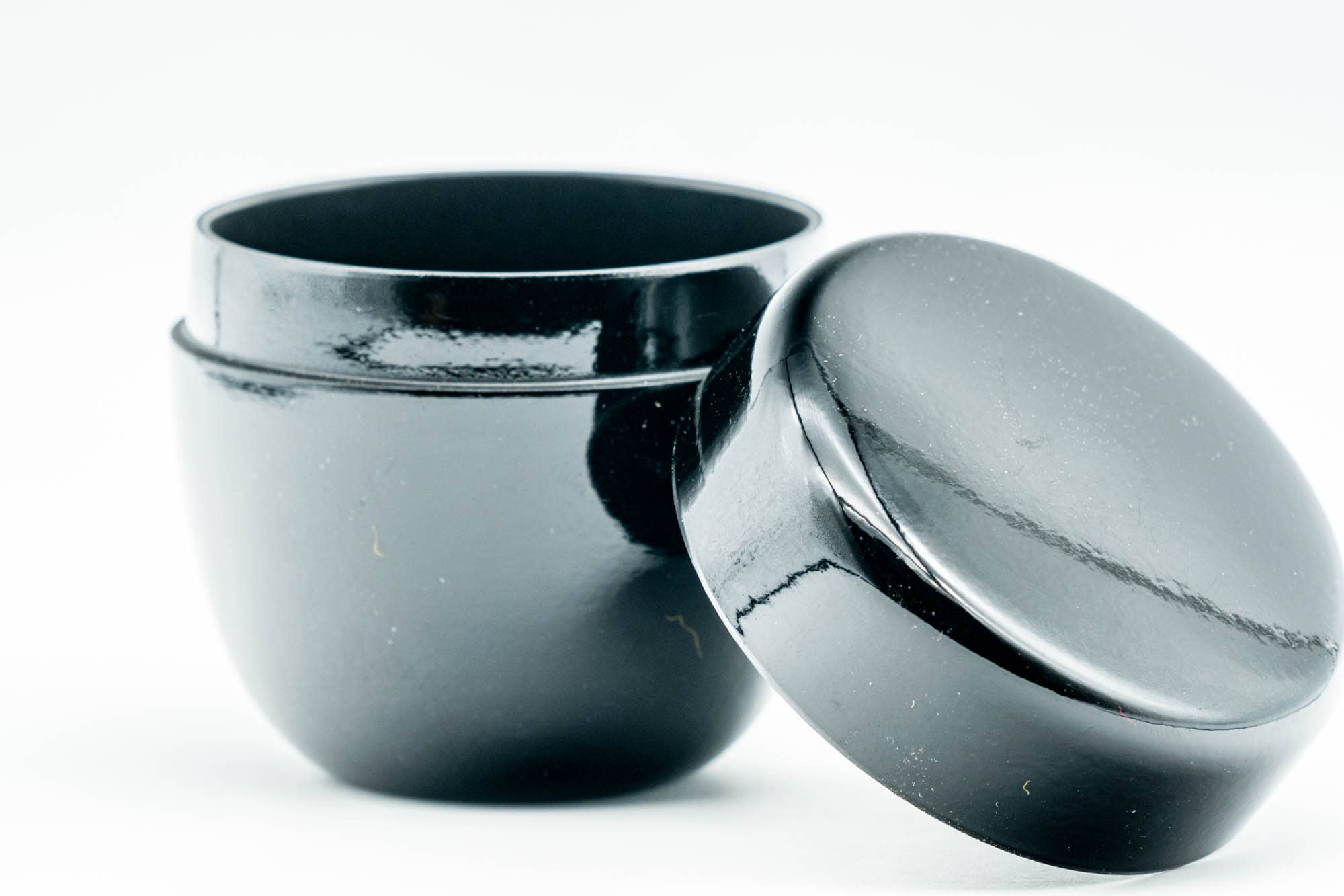 Japanese Natsume - Small Black Lacquer Matcha Tea Caddy - Ko-natsume - 50ml