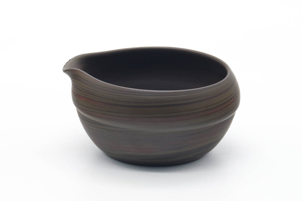 Japanese Katakuchi - Dark Green Nerikomi Handleless Yuzamashi - 205ml