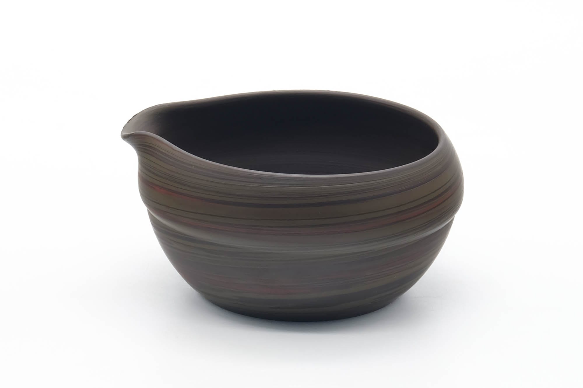 Japanese Katakuchi - Dark Green Nerikomi Handleless Yuzamashi - 205ml