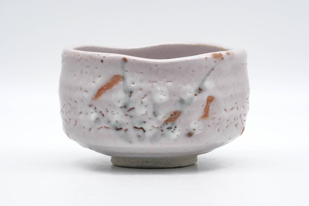 Japanese Matcha Bowl - 加藤秀山 Katou Hideyama - Pink White Shino Glazed Mino-yaki Chawan - 300ml