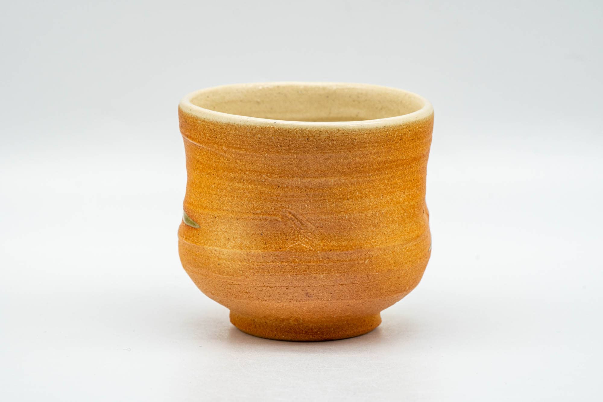 Japanese Teacup - Orange Green Streaking Glazed Yunomi - 120ml