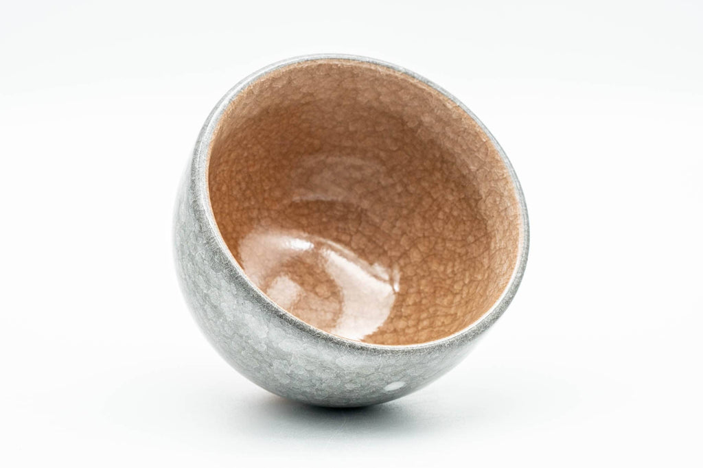 Japanese Teacup - Floral Grey Celadon Snowflake Glazed Yunomi - 150ml