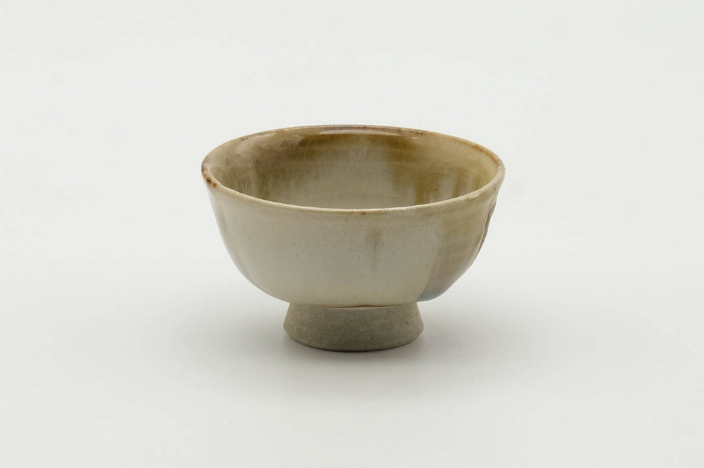 Japanese Teacup - Beige Brown Drip-Glazed Guinomi with Kiribako - 20ml