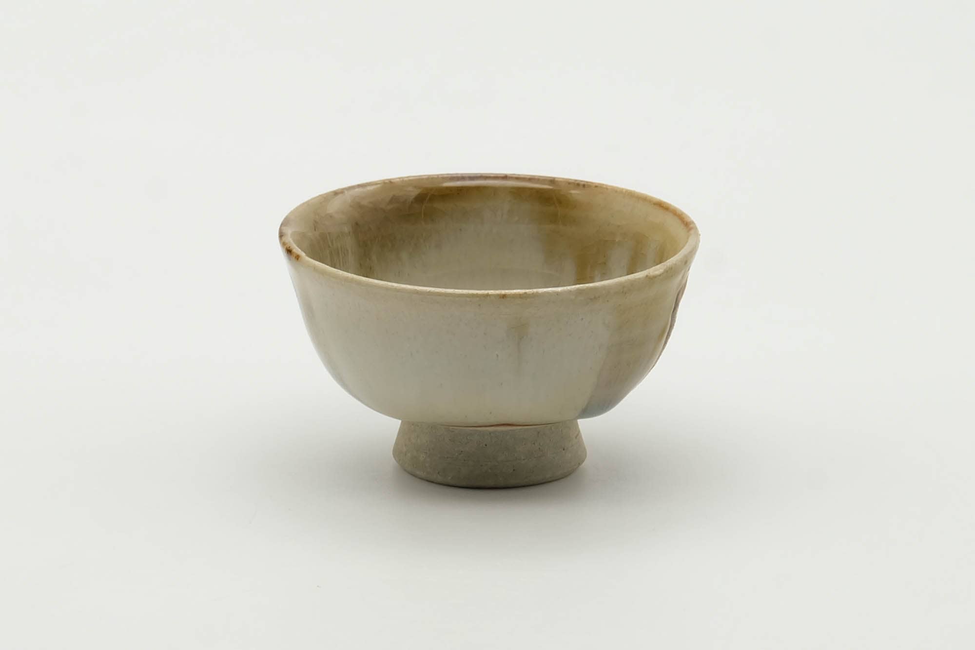 Japanese Teacup - Beige Brown Drip-Glazed Guinomi with Kiribako - 20ml