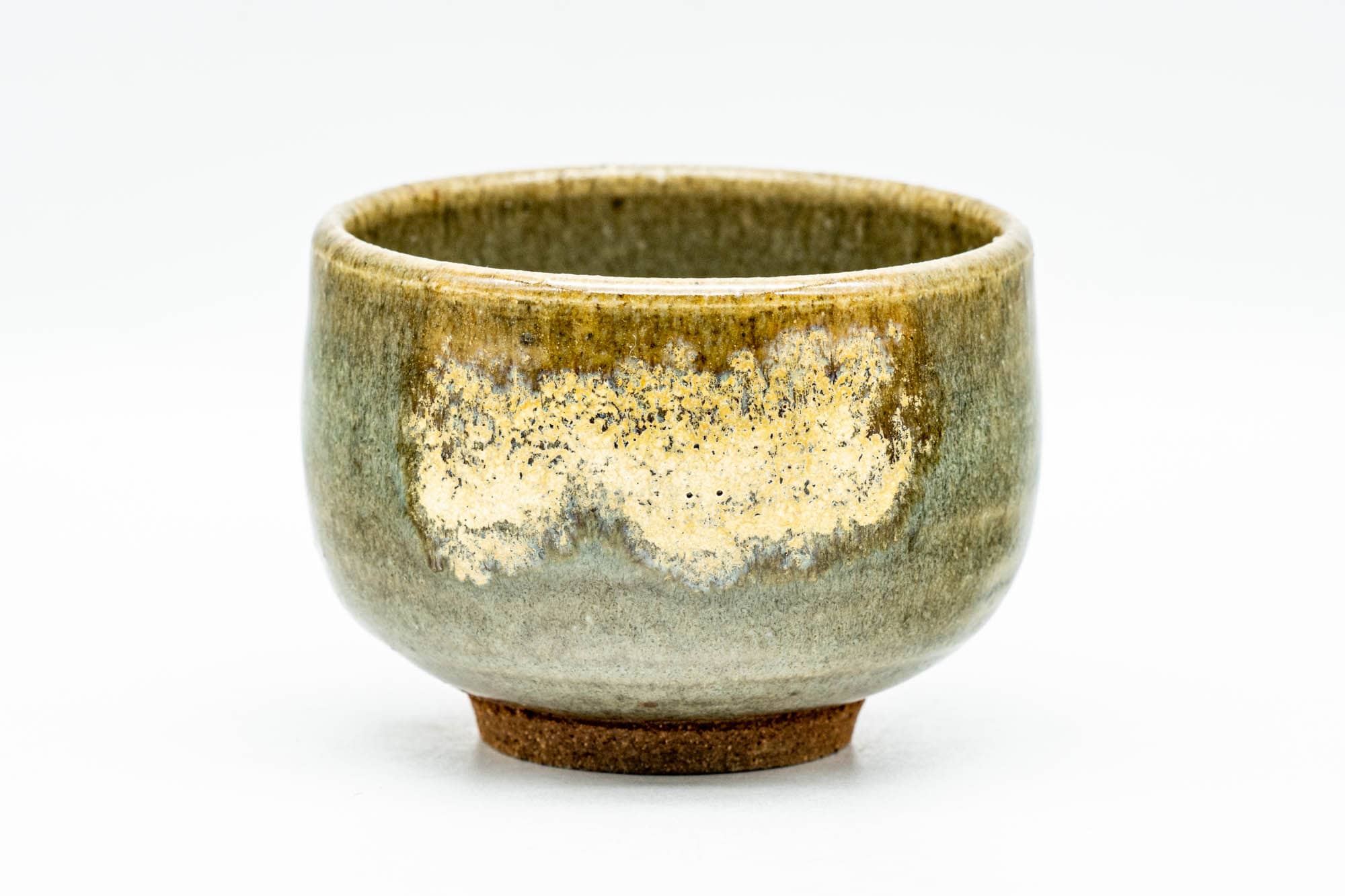 Japanese Teacup - Green Yellow Hare's Fur Glazed Yunomi - 110ml