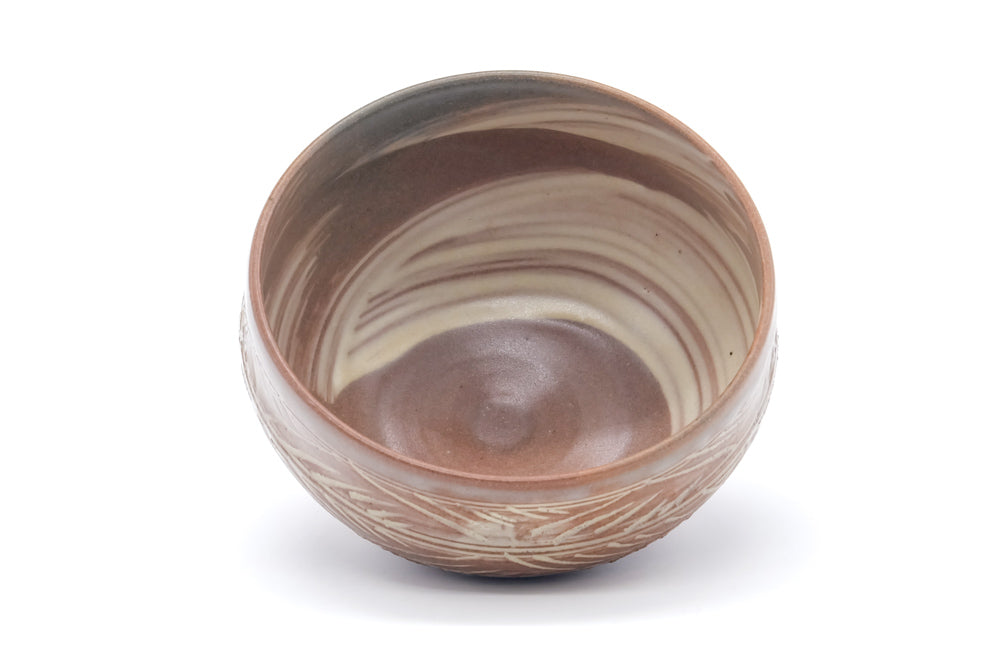 Japanese Matcha Bowl - Pink White Hakeme Chawan - 475ml