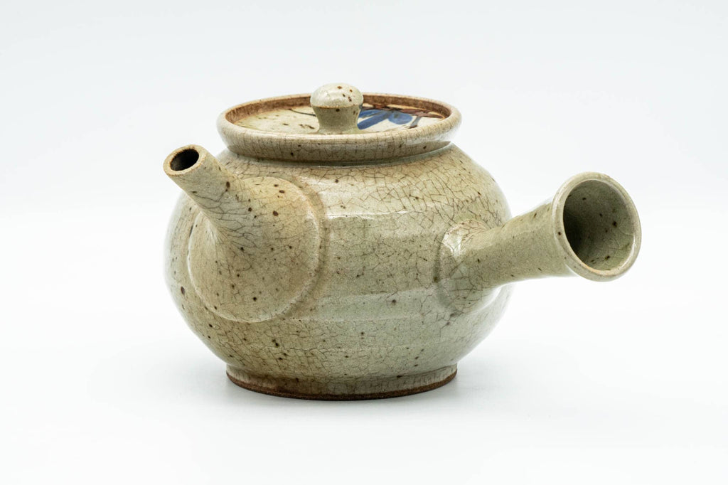 Japanese Kyusu - Blue Floral Karatsu-yaki Do-ake Teapot - 450ml