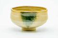 Japanese Matcha Bowl - 赤膚山 Akiyama Kiln - Beige Green Drip-Glazed Akahada-yaki Chawan - 250ml