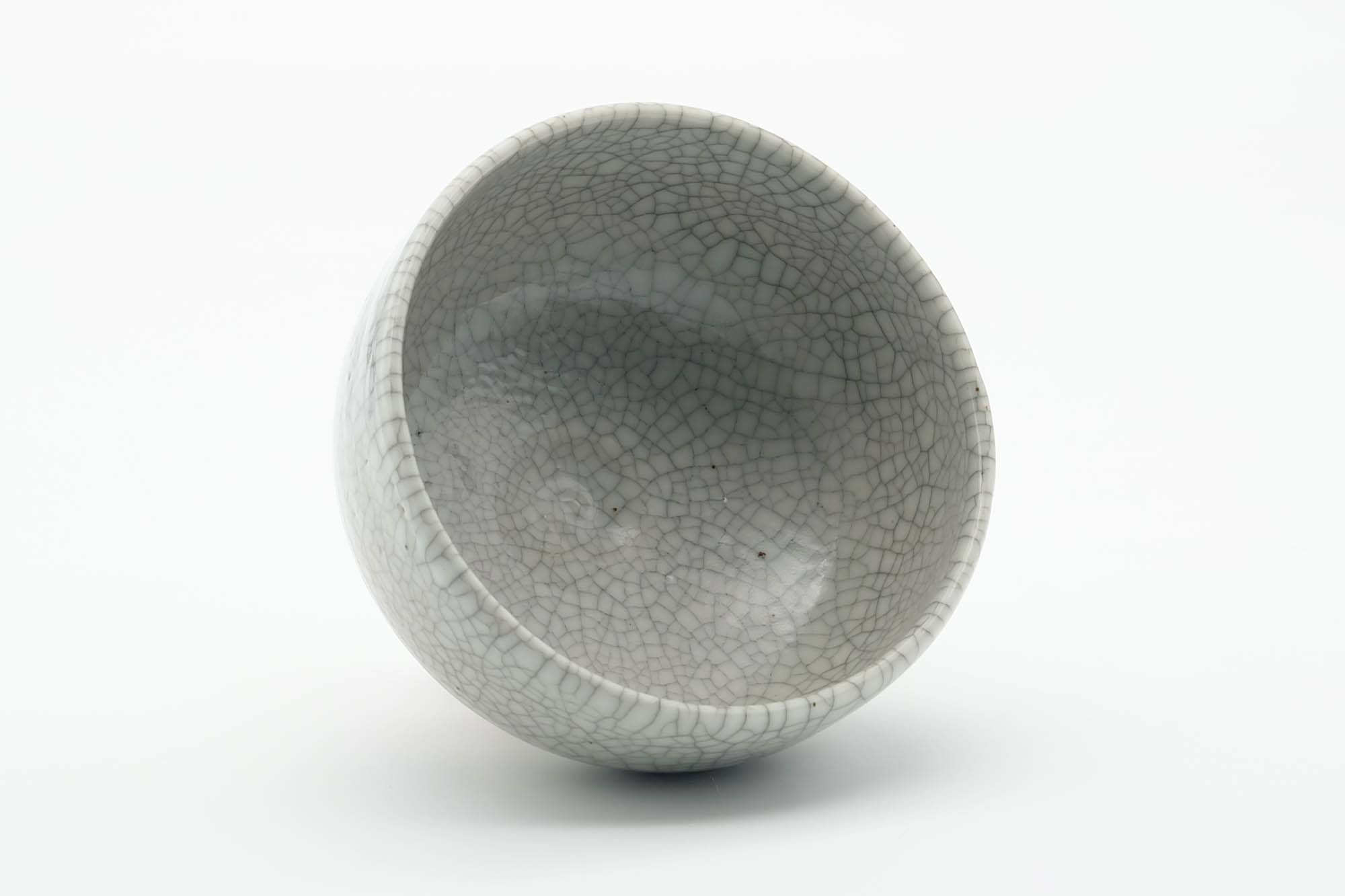 Japanese Matcha Bowl - White Crazed Glazed Chawan - 400ml