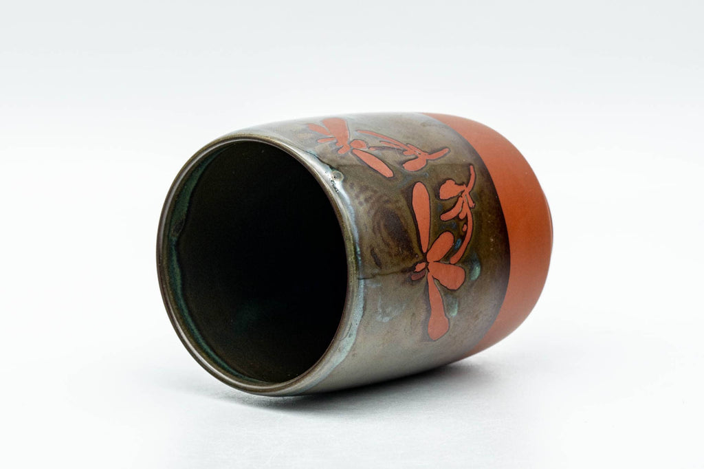 Japanese Teacup - Floral Brown Glazed Tokoname-yaki Yunomi - 180ml