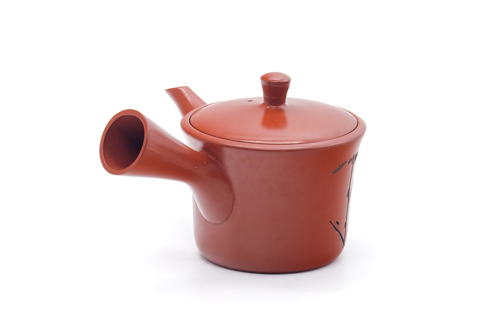 Japanese Kyusu - Bamboo Engraved Tokoname Mesh Teapot - 260ml