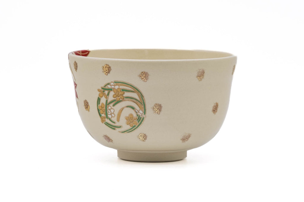 Floral Crests Kyo-yaki Chawan