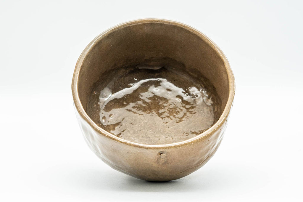 Japanese Matcha Bowl - 久 Beige Glazed Wabi-Sabi Badarai-gata Chawan - 300ml