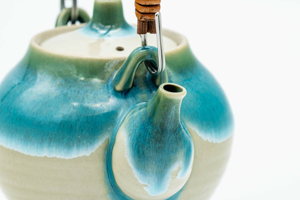 Japanese Dobin - Turquoise Agano-yaki Debeso Teapot - 250ml
