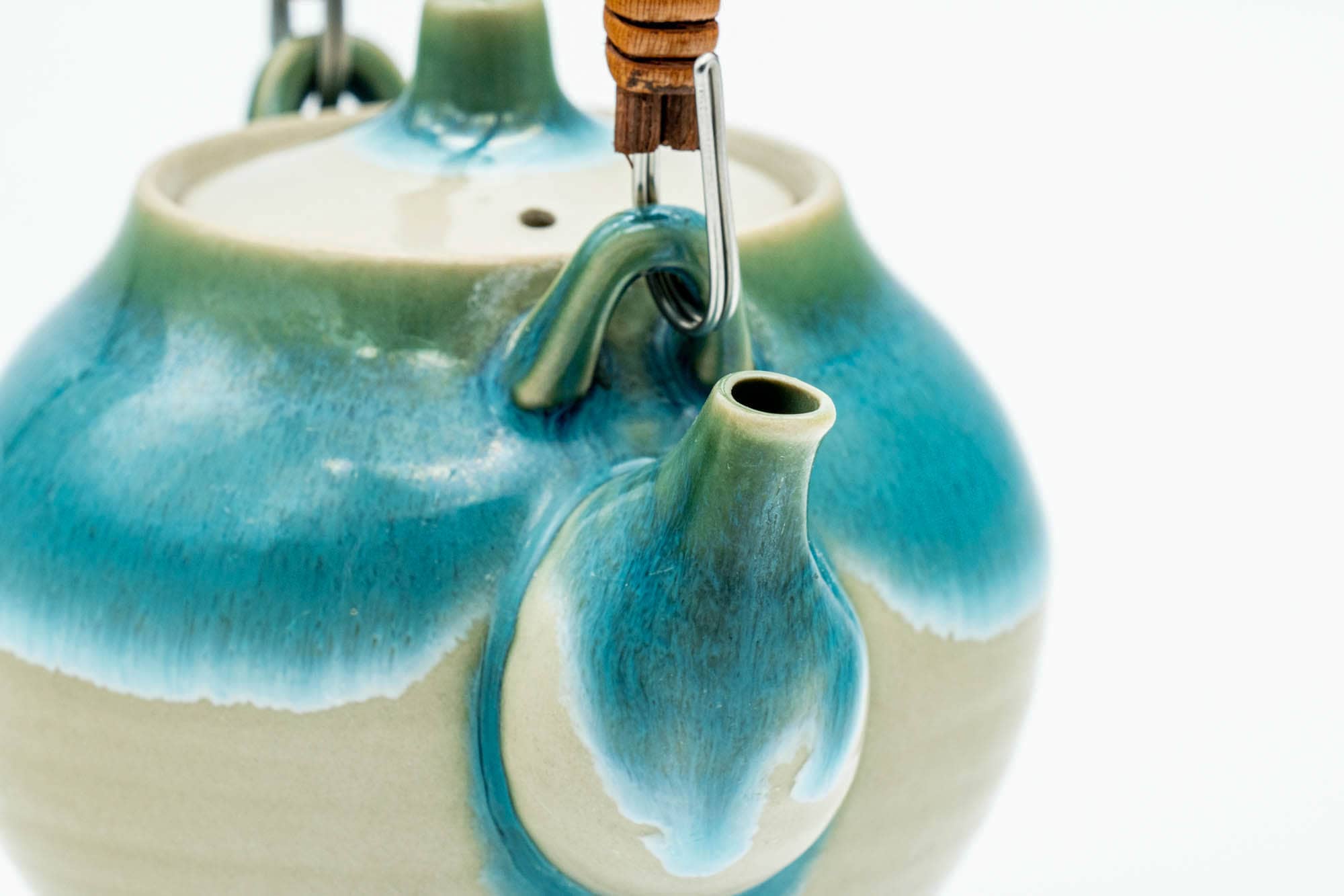 Japanese Dobin - Turquoise Agano-yaki Debeso Teapot - 250ml
