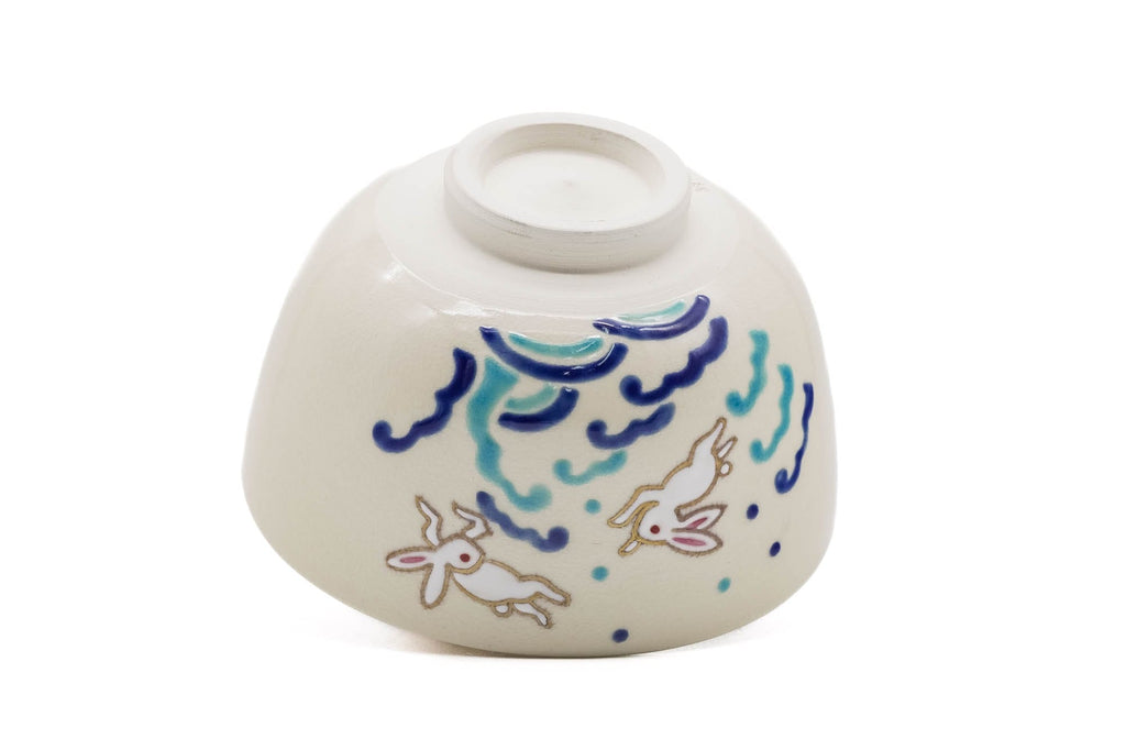 Nami ni Usagi - Rabbit on the Waves Kyo-yaki Chawan