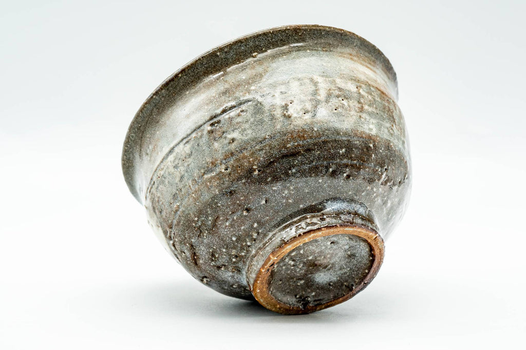 Japanese Matcha Bowl - Grey White Hakeme Glazed Chawan - 250ml
