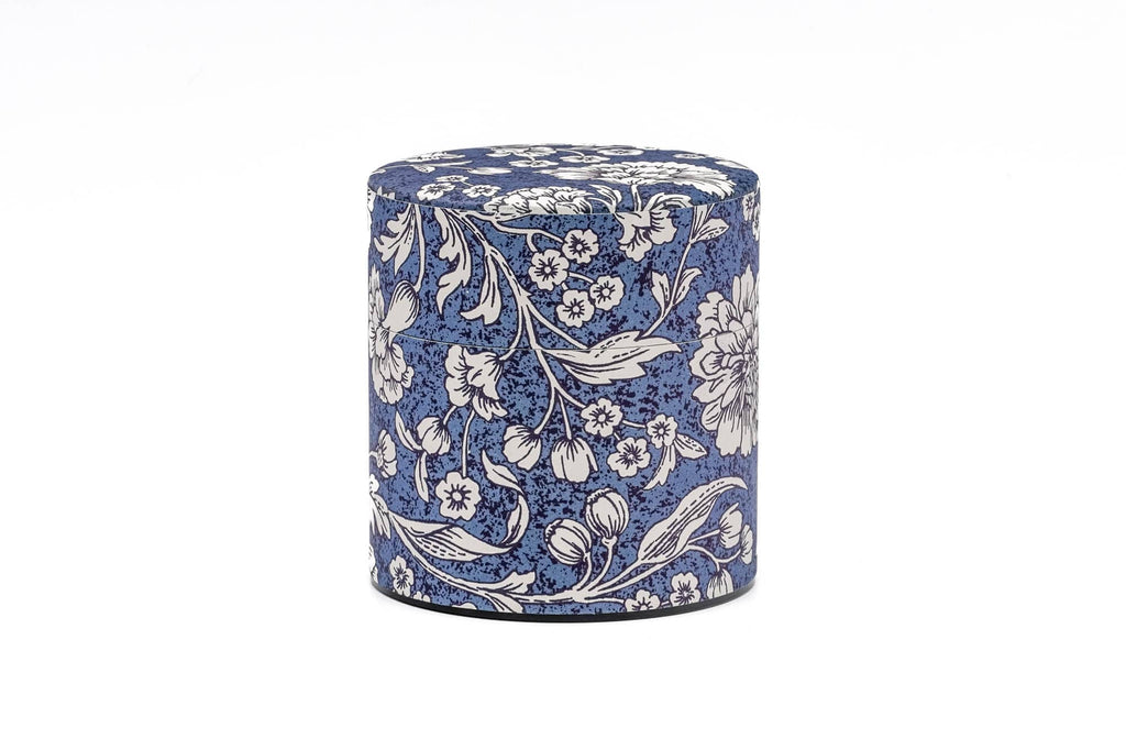 Blue White Floral Florentine Metal Tea Canister - 100g