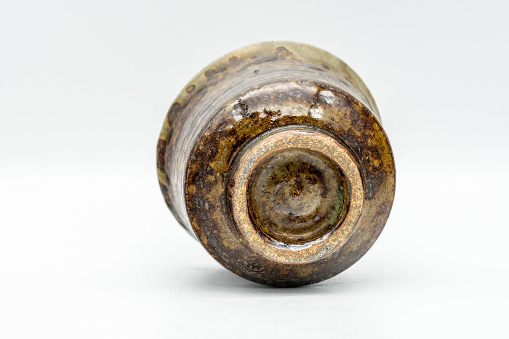 Japanese Teacup - Earthy Brown and Green Drip-Glazed Yunomi - 90ml