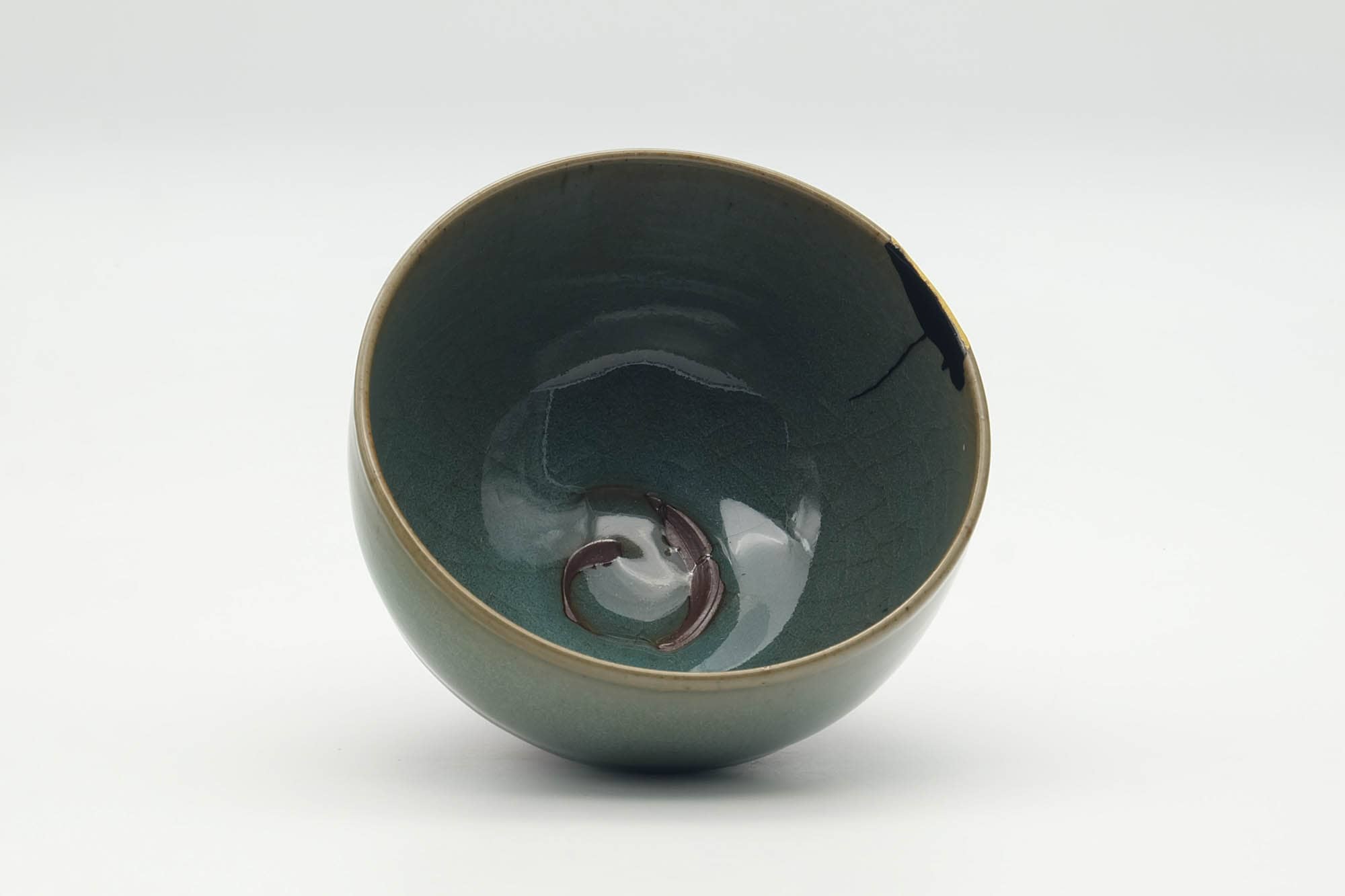 Japanese Matcha Bowl - Kintsugi Green Celadon Glazed Chawan - 300ml
