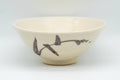 Japanese Matcha Bowl - Long Grass White Shino Glazed Hira-gata Summer Chawan - 150ml