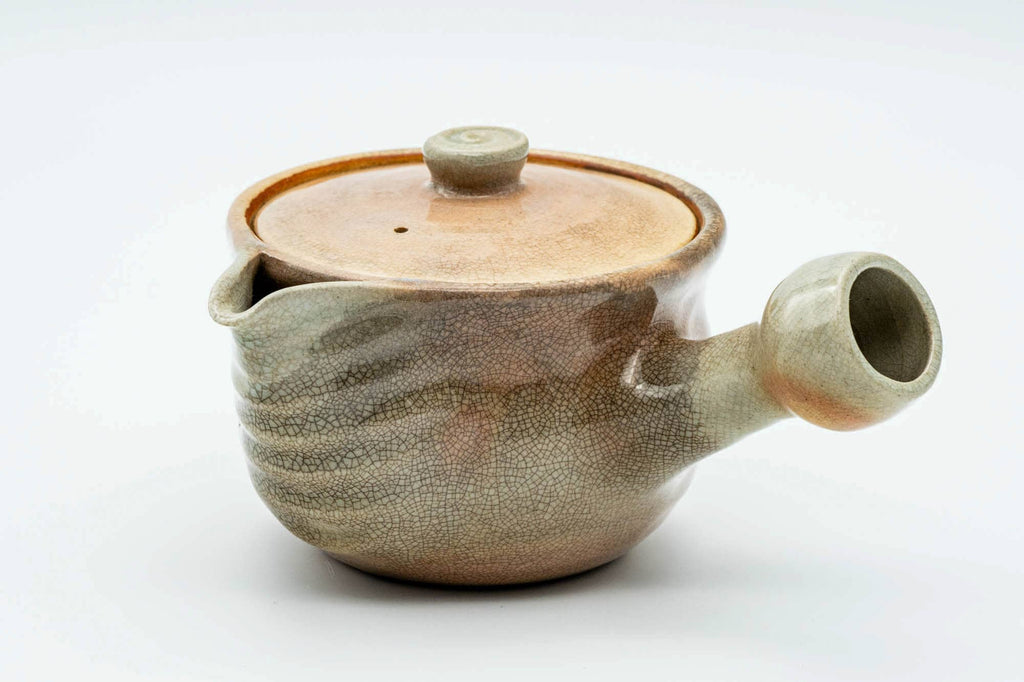 Japanese Kyusu - Beige Weathered Hagi-yaki Do-ake Teapot - 300ml