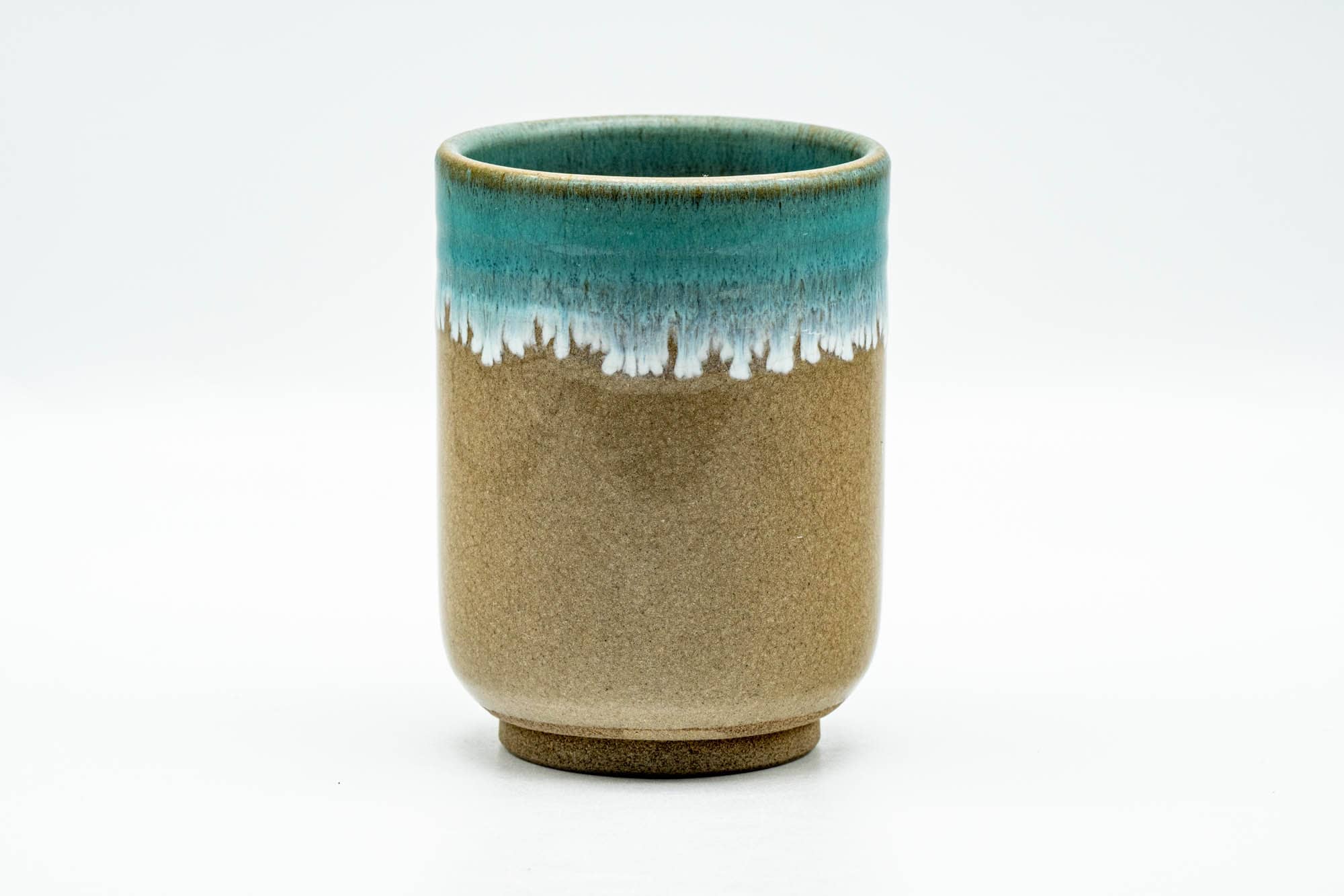 Japanese Teacup - Biege Blue Drip-Glazed Agano-yaki Yunomi - 180ml