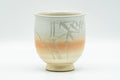 Japanese Teacup - Bamboo Engraved Peach Hagi-yaki Yunomi - 150ml