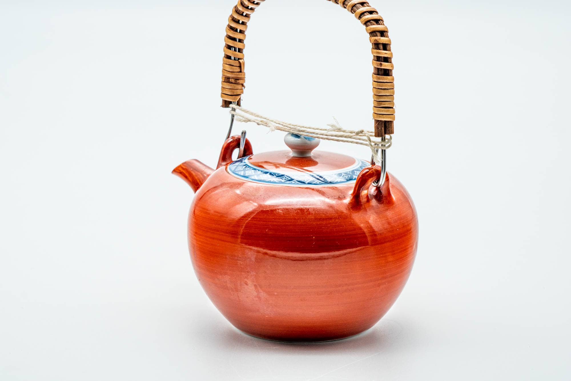 Japanese Dobin - Glossy Red Arita-yaki Porcelain Teapot - 250ml