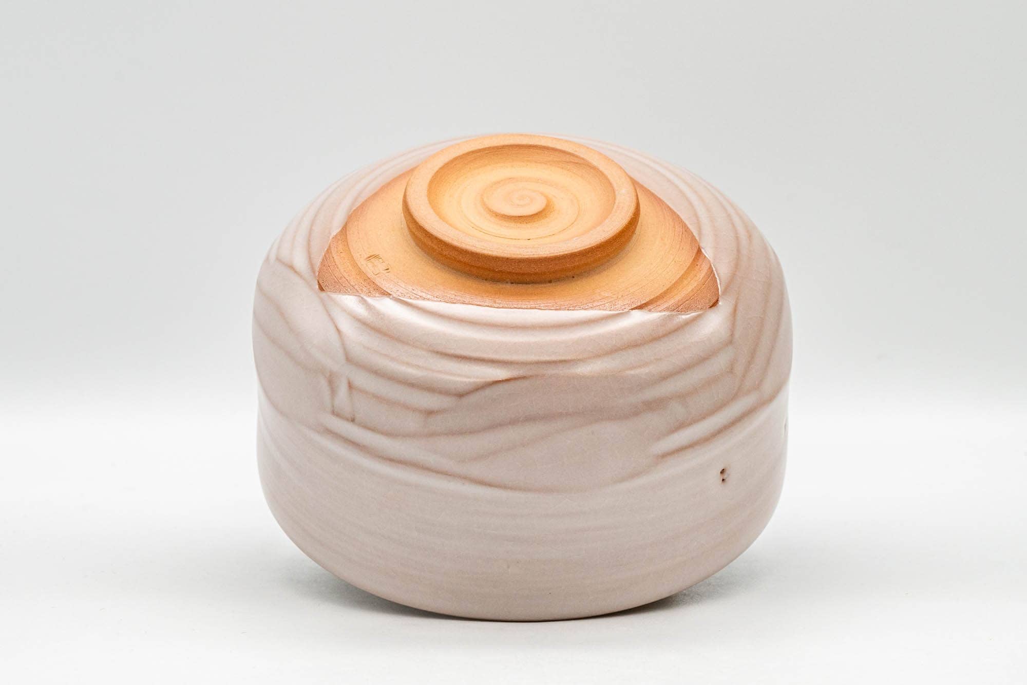 Japanese Matcha Bowl - Milky Pink Drip-Glazed Kyo-yaki Chawan - 400ml