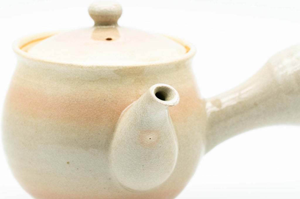Japanese Kyusu - Beige Pink Glazed Hagi-yaki Do-ake Teapot - 220ml