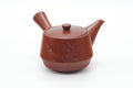 Japanese Kyusu - Bamboo Engraved Tokoname Red Shudei Teapot - 300ml