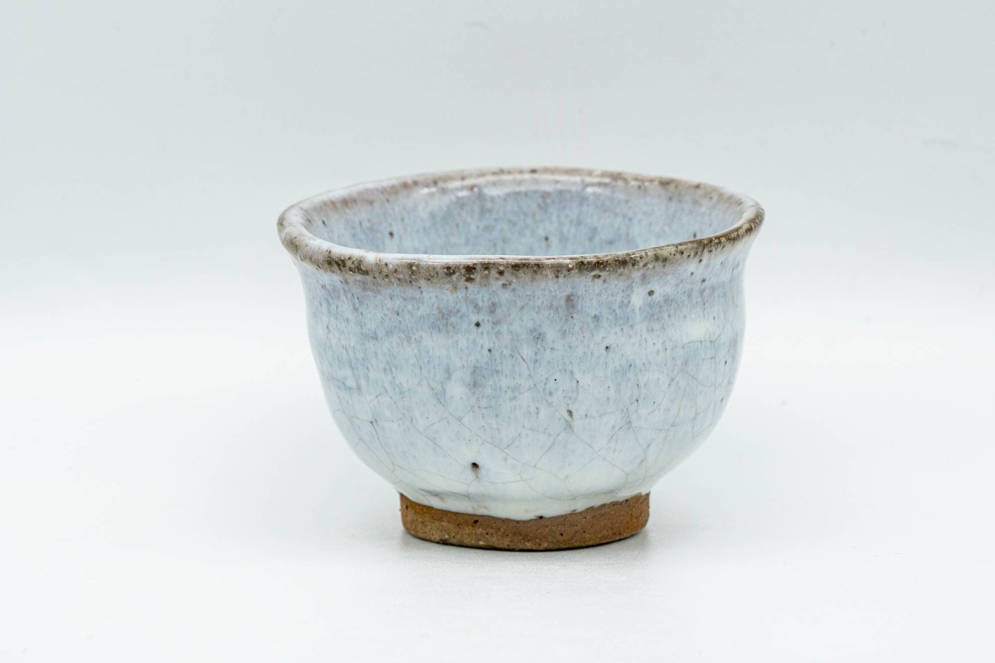 Japanese Teacups - Pair of Milky White Glazed Wabi-Sabi Guinomi - 60ml