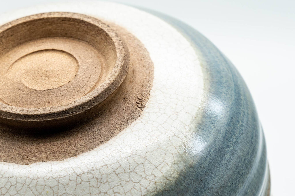 Japanese Matcha Bowl - Crazed Teal Hakeme Glazed Chawan - 400ml